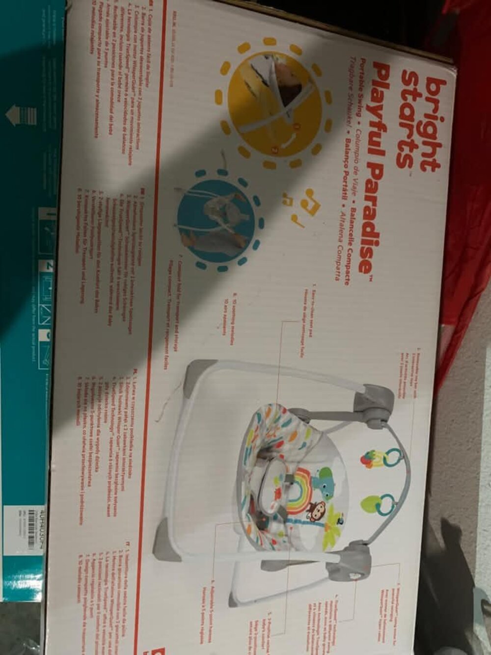 bright starts playful paradise portable compact automatic baby swing with music